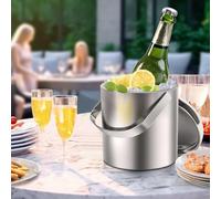 Sailnovo Ice Bucket with Lid, Tongs & Double Wall Stainless Steel Ice Bucket 1,3 L