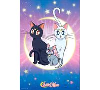 Sailor Moon Luna, Artemis & Diana - Poster Manga série TV - Dimensions 61 x 91,5 cm + 1 paquet tesa Powerstrips® - Contenu de 20 pièces