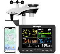 Sainlogic Station météo intelligente avec WLAN, Prévisions météo IA 24/7 par Weatherseed®, Alertes APP et E-mail, Anémomètre Numériques, Stockage de données de 2 ans (Uniquement 2.4 GHz)