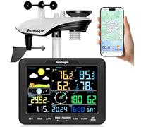 Sainlogic Station météo WiFi avec capteur intérieur et extérieur | Prévisions météorologiques par IA 24/7, alertes par application et e-mail en cas de changements de température et d'humidité