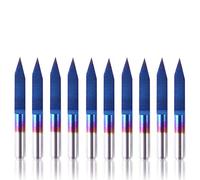SainSmart Genmitsu 10Pcs Mèches à graver Nano Blue Coat, 30 degrés 0.1mm Pointe 1/8" Tige Conique V-Bit