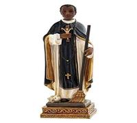 Saint Martin de Porres, figurine en résine, avec un balai, 20,8 cm