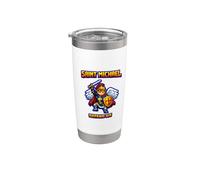 Saint Michel Pixel Art Ange gardien Gobelet isotherme en acier inoxydable double paroi