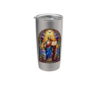Saint Paul Apôtre Gothique Cathédrale Mosaïque Icône Sacrée Art Gobelet isotherme en acier inoxydable double paroi