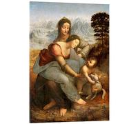 Sainte Anne, la Vierge et l'Enfant Jésus jouant avec un agneau Tableau en v | 13 x 18 cm de Leonardo da Vinci Marron Tableaux Décoration murale