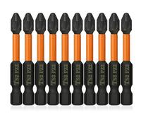 Saipor 10pcs 50mm Embouts Tournevis de Pozidriv Embout Visseuse PZ2 Pozi | Magnétiques Forets Pozidriv No.2 Tige hexagonale de 1/4" Acier Allié S2