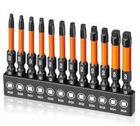 Saipor 12pcs Embouts à Tête Carrée 50mm Magnétiques à Tête Carrée Tournevis | Embouts de Vissage Magnétique Embouts de Tournevis pour visseuse à percussion, Tige hexagonale 1/4 pouce, Acier S2