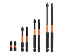 Saipor Lot de 8 embouts de tournevis Phillips PH2 antidérapants | Lot de 2 embouts de tournevis magnétiques avec tige hexagonale 1/4" en acier S2 - Longueur : 25/65/90/150 mm