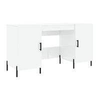 ""Saison Soldes"" Bureau Blanc - SARAZYJ - Table d'ordinateur - avec rangement - brillant 140x50x75 cm Bois d'ingénierie MM4551
