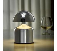 SAIWEYA Petite lampe de table moderne sans fil en forme de champignon, lampe LED tactile, 3 voies à intensité variable, mini veilleuse rechargeable pour chambre à coucher, salon