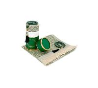 Sajadah prière musulmane avec perles et coffret cadeau cylindrique | Tapis de prière en taffetas vert