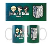 SAKAMI - Attack on Titan - Eren, Mikasa & Armin - Chibi Style - Tasse - 320 ml - Original & sous licence