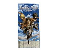 SAKAMI - Attack on Titan - Eren, Mikasa & Armin - Serviette de Plage - 150 x 75 cm - Original & sous Licence