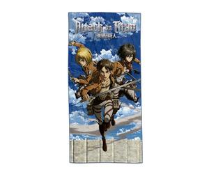 SAKAMI - Attack on Titan - Eren, Mikasa & Armin - Serviette de Plage - 150 x 75 cm - Original & sous Licence