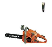 SAKAWA Tronçonneuse à essence légère 38 cc 14" + huile 2 temps 125 ml