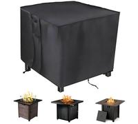 Saking Housse de table carrée pour brasero à gaz 71,1 x 71,1 x 63,5 cm - Imperméable, coupe-vent, anti-UV, robuste pour meubles de foyer de terrasse