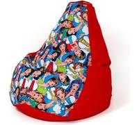 Sako sac pouf poire imprimé rouge-femme L 105 x 80 cm