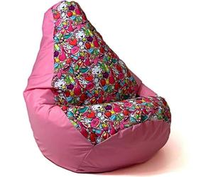 Sako sac pouf poire rose fée L 105 x 80 cm