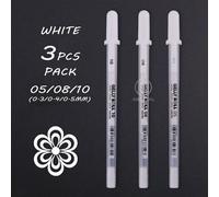 Sakura 3/5pcs Blanc Encre Gelée Rouleau Stylo Gel 05/08/10 Souligner Stylos 0.3/0.4/0.5mm Or Argent Gris Stylo Gel Blanc Art Andstal