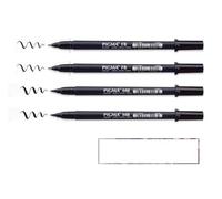 Sakura Brush Pen Pinceau Stylo Feutre Noir, Pointe Pinceau PIGMA FB, MB, 4 pcs + 1 Carte