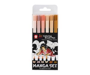 SAKURA Collection Manga unique de 6 stylos brush Koi Colouring