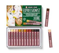 SAKURA Cray-Pas Expressionist Oil Pastels Set - 12 couleurs multiculturelles - Qualité extra fine pour les artistes et les débutants