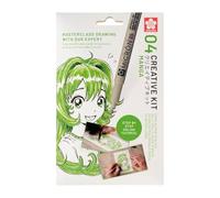 Sakura Creative Kit 3 stylos 3 feuilles de papier A6 Multi Media (personnage manga)