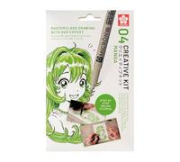 Sakura Creative Kit 3 stylos 3 feuilles de papier A6 Multi Media (personnage manga)