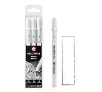 SAKURA Gelly Roll Blanc, 4 stylos Bright White dans un étui, Mix-Size 05/08/10/10.
