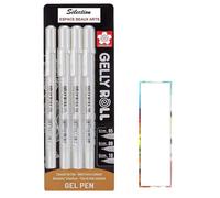 Sakura Gelly Roll Blanc, Sakura Gelly Roll GEL PEN. 4 stylos à encre gel blanc clair .Taille 05/08 / 08/10