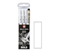Sakura Gelly Roll Blanc, stylos Bright White dans un étui, taille 10 (0.5mm) + Sakura Pigma Micron Noir 05