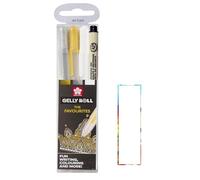 Sakura Gelly Roll Metallic 3 pcs .THE FAVOURITES. (OR ARGENT BLANC) et Sakura Pigma Micron Noir 05. Made in Japan