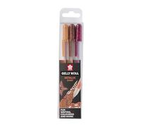 SAKURA Gelly Roll Metallic - Nature 3 Colour Set - Cuivre, Sépia, Bourgogne - Stylos gel brillants pour l'écriture et le dessin