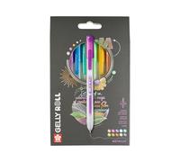 SAKURA Gelly Roll metallic stylo gel avec fonction clic, 10-set, formule unique d'encre pigmentée, séchage rapide, idéal pour écrire et dessiner