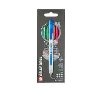 SAKURA Gelly Roll metallic stylo gel avec fonction clic, 6-set, formule unique d'encre pigmentée, séchage rapide, idéal pour écrire et dessiner