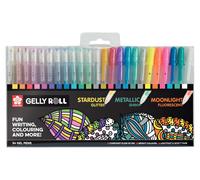Sakura Gelly Roll Mixed - Coffret de 24 stylos - Assortiment de couleurs et d'effets - Effet pailleté