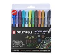 SAKURA Gelly Roll Moonlight 06 Stylo Encre Gel Fluorescent Cosmos | 12 Couleurs | Stylos pour l'écriture, le dessin, le journaling et la décoration