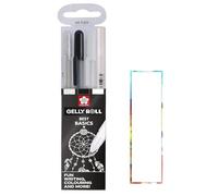 SAKURA Gelly Roll Stylo gel. 3 couleurs Noir .Pailleté et 2 Blanc set 4 pcs