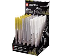 Sakura GSW Expositor Présentoir 36 stylos gel Gelly Metallic Or/Platine/Bleu
