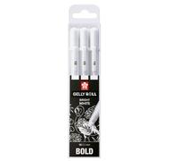 SAKURA Kit basique de 3 stylos à gel à pointe large, blanc brillant