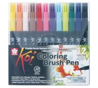 SAKURA Koi Set Brush Pen 12 Couleurs | Marqueurs Pointe Pinceau pour Ecriture, Dessin & Journaling