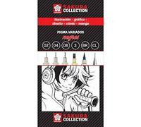 SAKURA - Komplettes Set Von Fünf Schwarzen Pigma Verschiedene Versionen Und EIN Druckbleistift Mehrfarbig