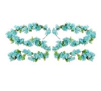 Sakura Lot de 2 guirlandes de feuilles de vigne artificielles pour hôtel, mariage, maison, fête, jardin, loisirs créatifs, décoration (bleu)