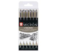 Sakura - Lot de 6 feutres fins Pigma Micron noirs | 6 pièces