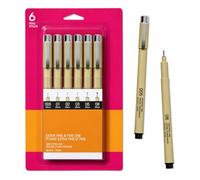 Sakura Lot de 6 stylos à encre gel Micron Noir