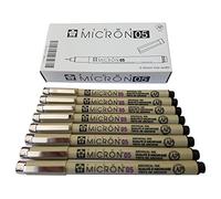 Sakura - Lot de 8 stylos Micron Pigma à encre pigmentées 05, 8 pct set Noir