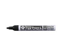 SAKURA Pen-Touch Marker - Noir médium - Fonctionne sur de multiples surfaces - Usage industriel polyvalent - Corps en aluminium - Largeur de trait de 2 mm - Encre pigmentaire permanente
