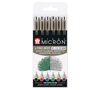 SAKURA Pigma Micron 01 Fineliners Set - 6 Couleurs - Stylos 0.25 mm - Encre permanente résistante à l'eau pour artistes et designers