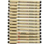Sakura Pigma Micron 14 Fineliners Noir. 003,005,01,02,03,04,05,08,10,12,1mm,2mm,3mm, Brush