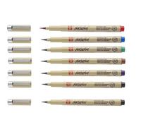 Sakura Pigma Micron - Pigment Ecriture Pointe brush - Sakura Pigma Brush Pinceau Stylo, Lot de 6 couleurs